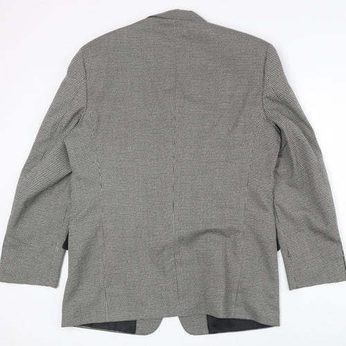Avenue Mens Grey Geometric Polyester Jacket Suit Jacket Size 42 Regular