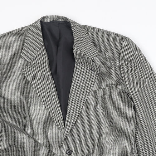 Avenue Mens Grey Geometric Polyester Jacket Suit Jacket Size 42 Regular