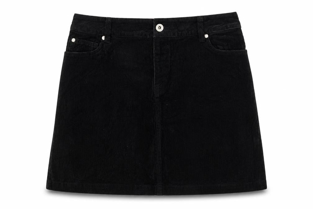 Betty Womens Black Cotton A-Line Skirt Size 12 Zip