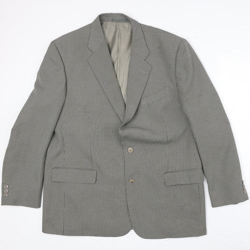 Simon Taylor Mens Beige Geometric Polyester Jacket Blazer Size 46 Regular
