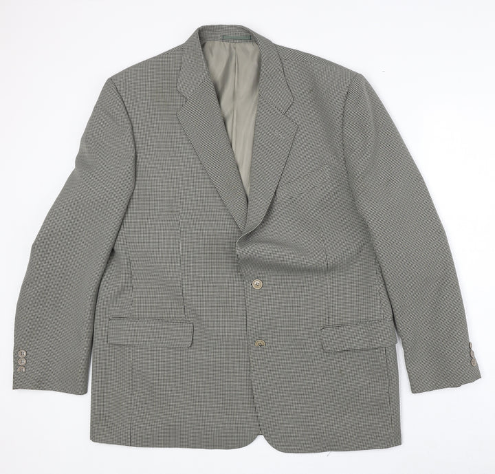 Simon Taylor Mens Beige Geometric Polyester Jacket Blazer Size 46 Regular