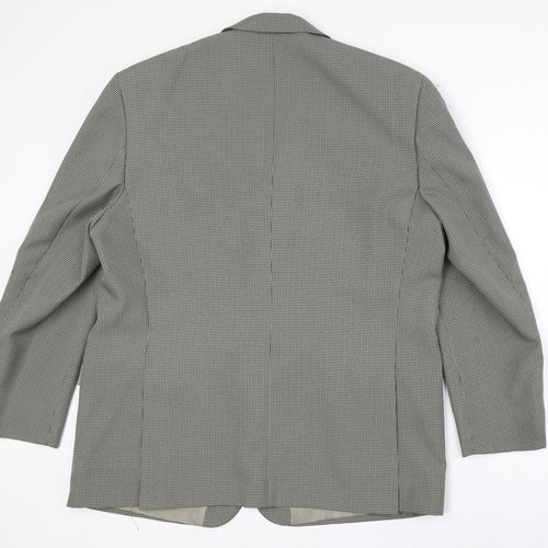 Simon Taylor Mens Beige Geometric Polyester Jacket Blazer Size 46 Regular