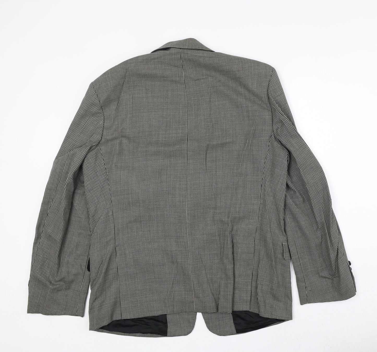 Marks and Spencer Mens Beige Geometric Wool Jacket Suit Jacket Size 44 Regular