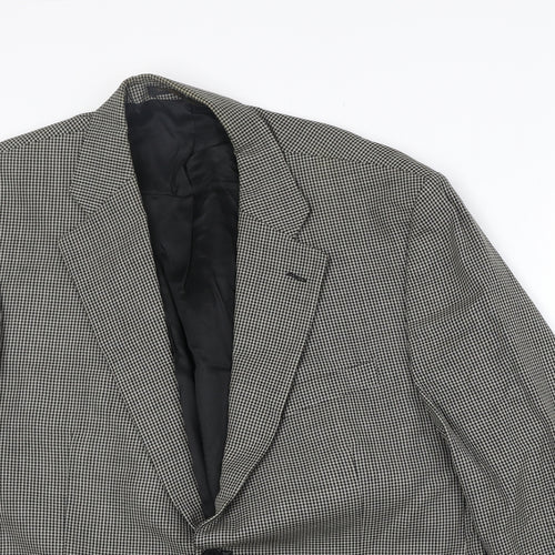 Marks and Spencer Mens Beige Geometric Wool Jacket Suit Jacket Size 44 Regular