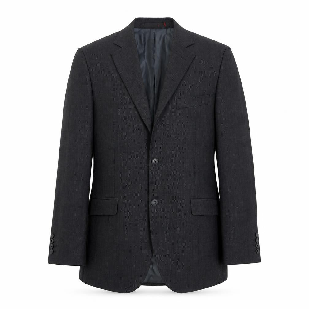 Front view of Marks & Spencer men’s grey polyester jacket suit jacket, size 38, regular