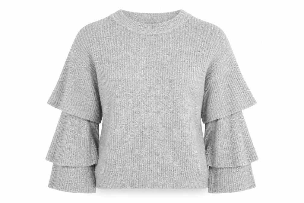 Dorothy Perkins Womens Grey Round Neck Acrylic Pullover Jumper Size 10