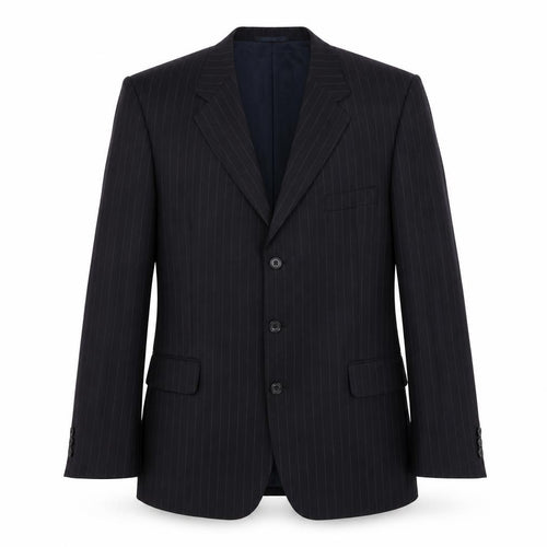 Beale & Inman Mens Blue Striped Wool Jacket Suit Jacket Size 42 Regular