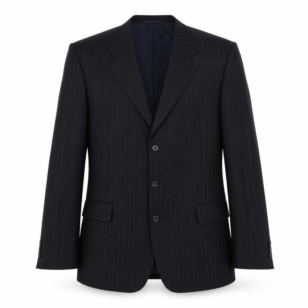 Beale & Inman Mens Blue Striped Wool Jacket Suit Jacket Size 42 Regular