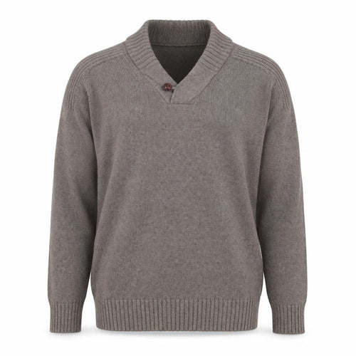 Easy Mens Brown V-Neck Cotton Pullover Jumper Size M Long Sleeve