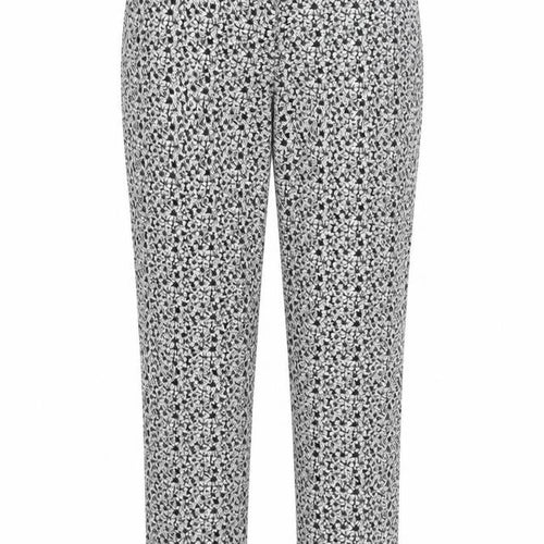 Miss Selfridge Womens Black Floral Polyester Trousers Size 8 Regular Hook & Eye