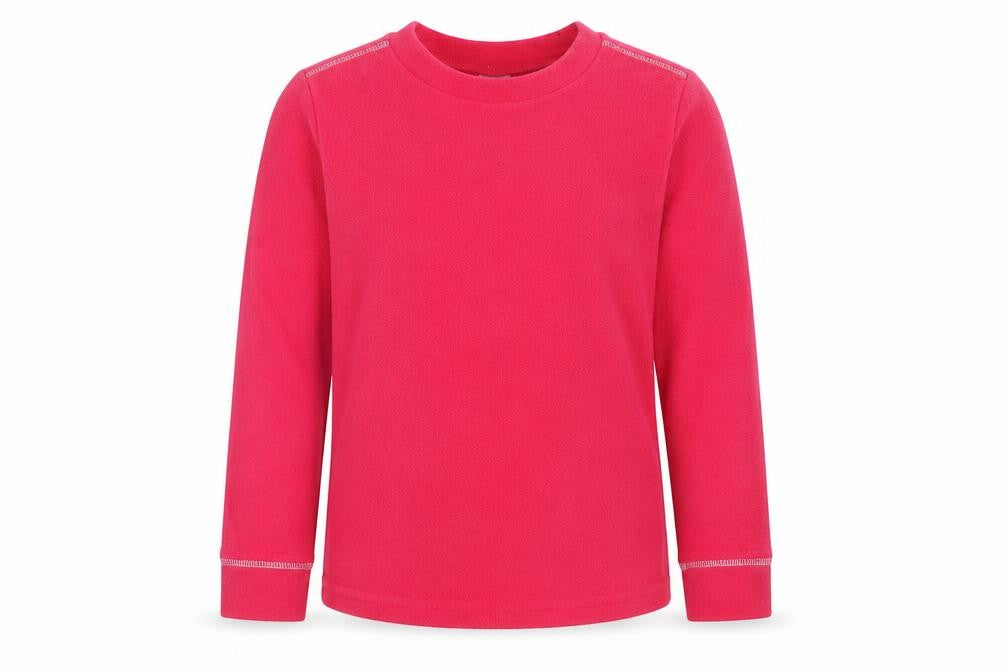 Front view of Decathlon girls’ pink polyester pullover sweatshirt, size 10, years pullover