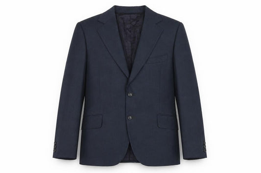 Front view of Terylene men’s blue polyacrylate fibre jacket suit jacket, size 38, regular