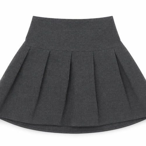 Marks and Spencer Girls Grey Polyester Flare Skirt Size 5-6 Years Regular Pull On