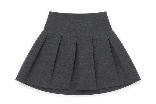 Marks and Spencer Girls Grey Polyester Flare Skirt Size 5-6 Years Regular Pull On