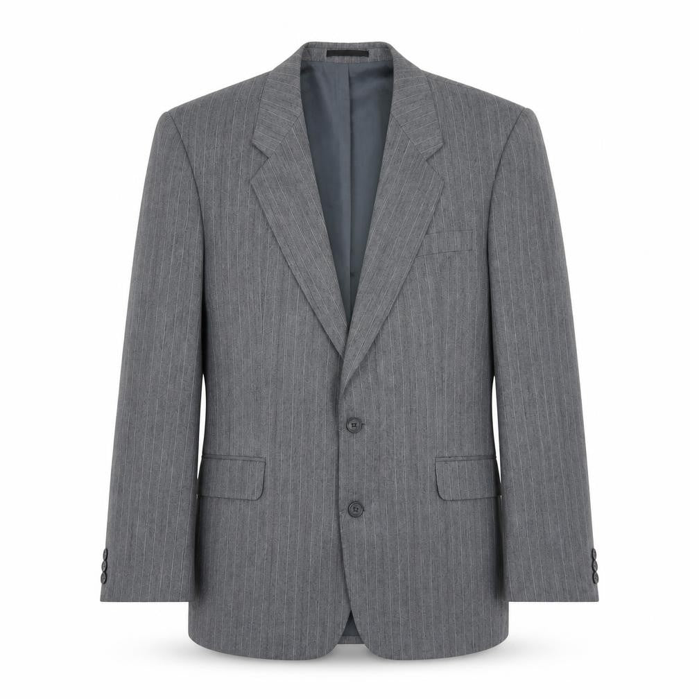 Marlow Mens Grey Striped Polyester Jacket Suit Jacket Size 40 Regular