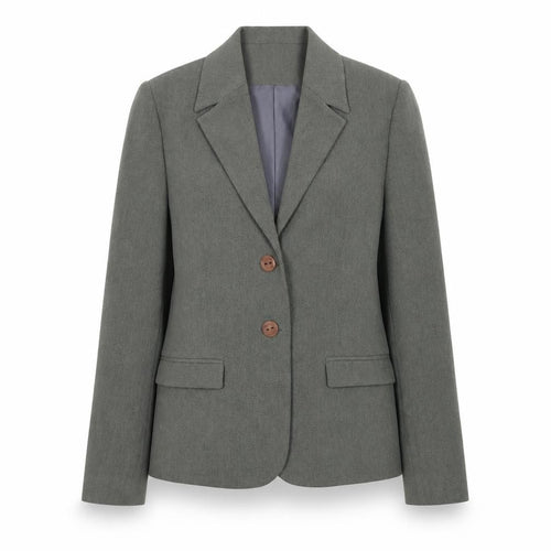 Perletti Milano Womens Grey Viscose Jacket Suit Jacket Size 8 - Shoulder Pads