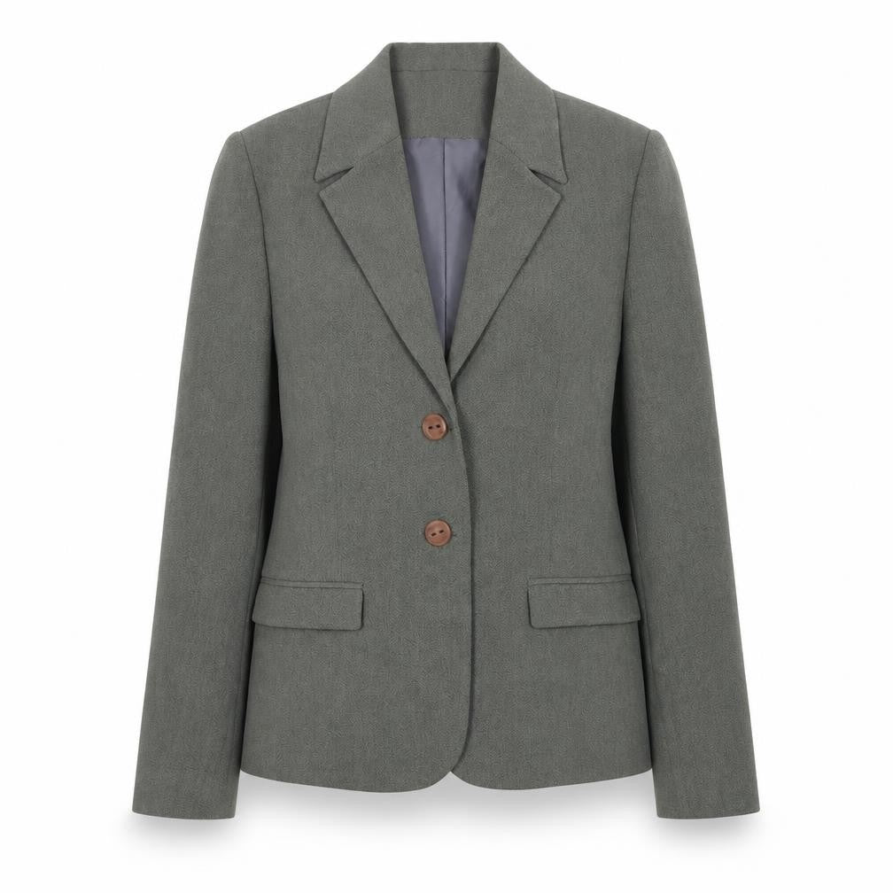 Perletti Milano Womens Grey Viscose Jacket Suit Jacket Size 8 - Shoulder Pads