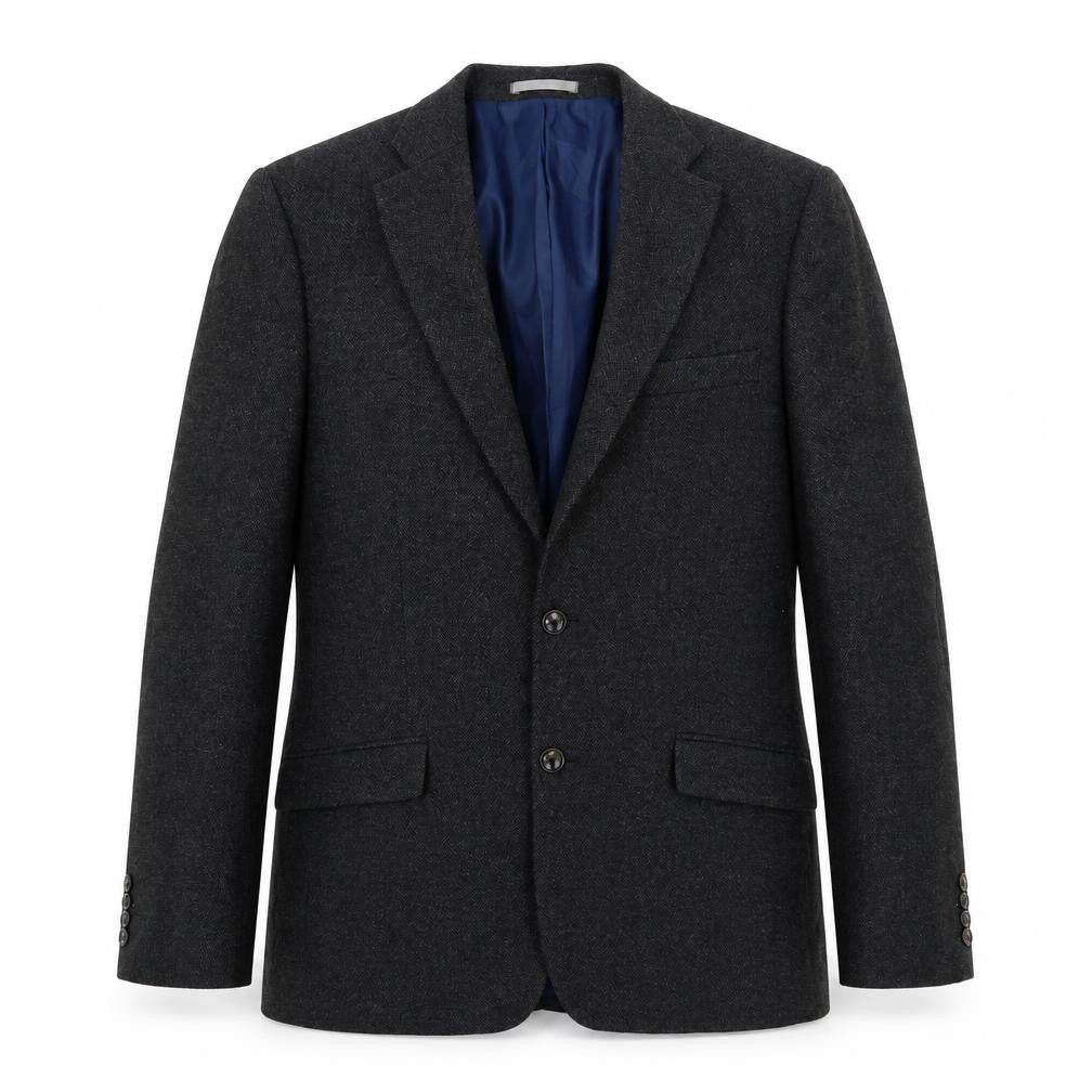 Front view of Marks & Spencer men’s grey polyester jacket suit jacket, size 40, regular