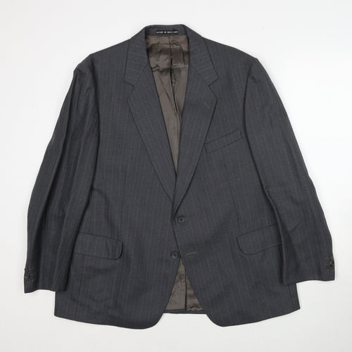 Dunn&Co. Mens Grey Striped Wool Jacket Suit Jacket Size 42 Regular