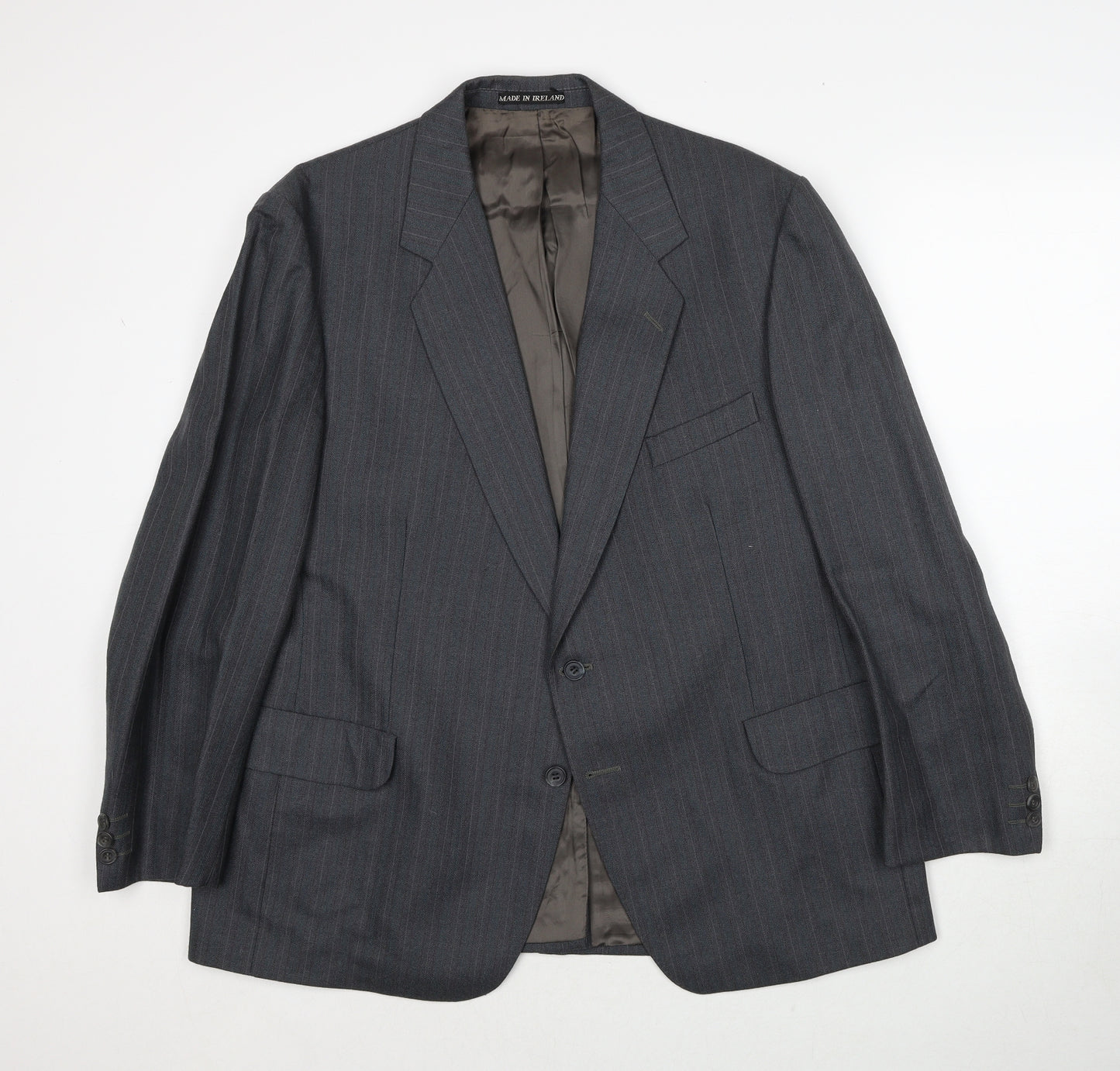 Dunn&Co. Mens Grey Striped Wool Jacket Suit Jacket Size 42 Regular