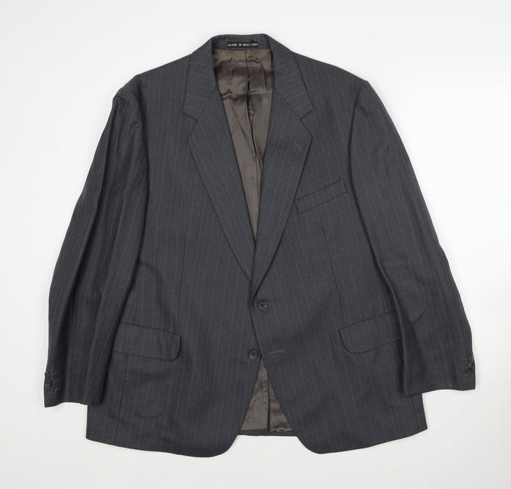 Dunn&Co. Mens Grey Striped Wool Jacket Suit Jacket Size 42 Regular