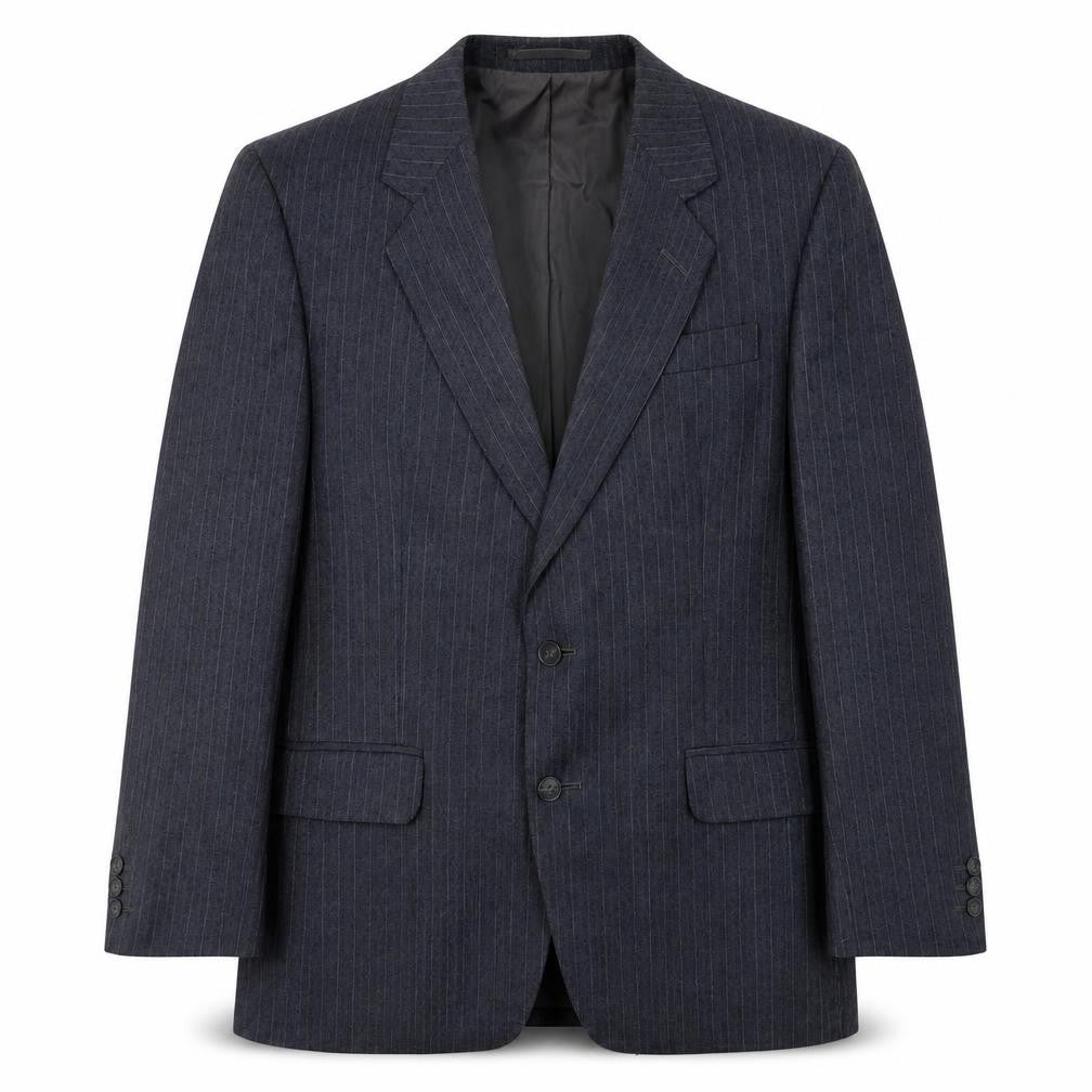Front view of Hepworths men’s grey striped wool jacket suit jacket, size 38, regular