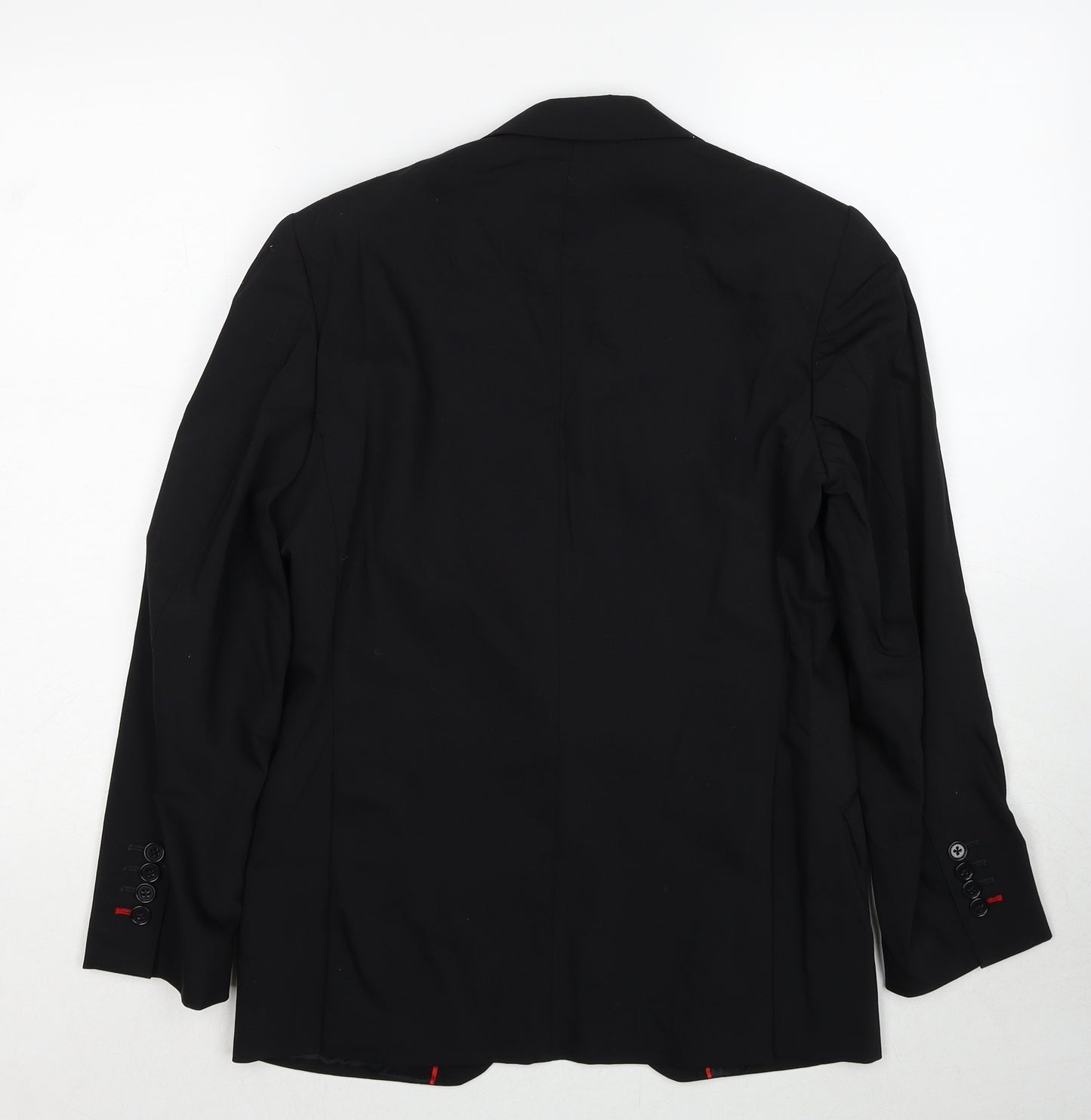 Oscar Flores Mens Black Wool Jacket Suit Jacket Size 34 Regular