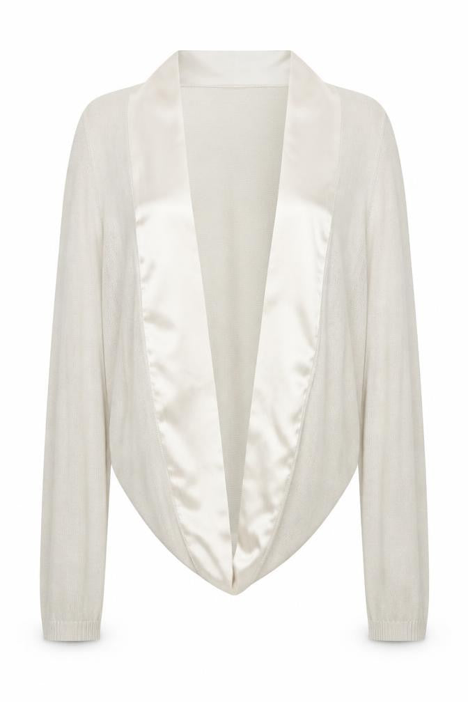 Untold Womens Beige V-Neck Acrylic Shrug Jumper Size L