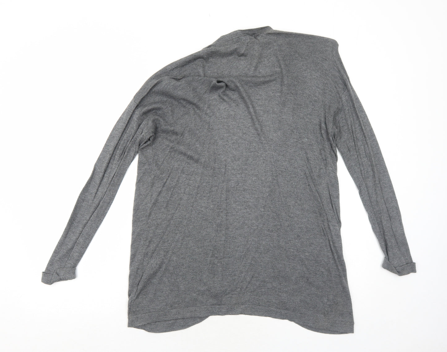 C&A Womens Grey V-Neck Viscose Cardigan Jumper Size S - Open