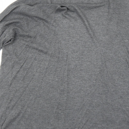 C&A Womens Grey V-Neck Viscose Cardigan Jumper Size S - Open