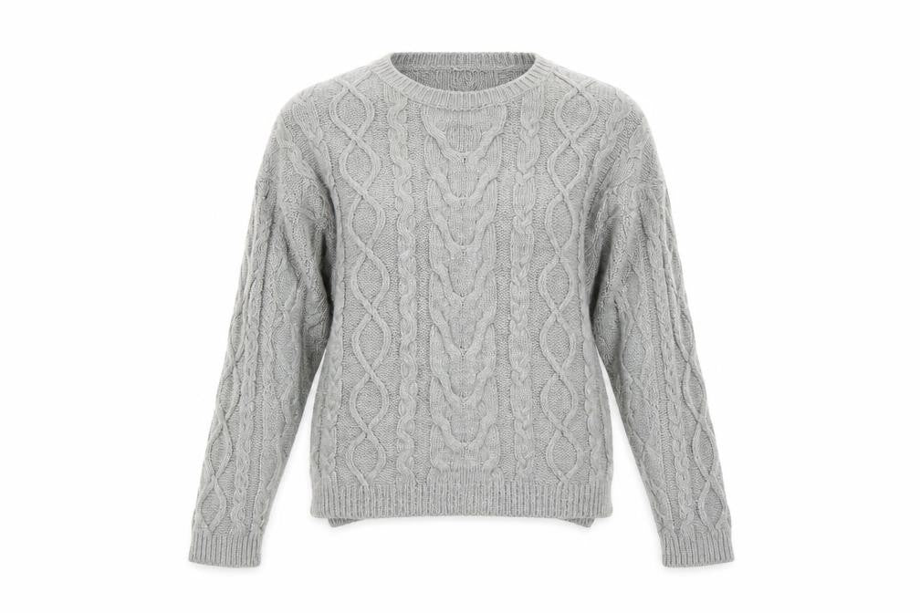 Pimkie Womens Grey Round Neck Acrylic Pullover Jumper Size XS
