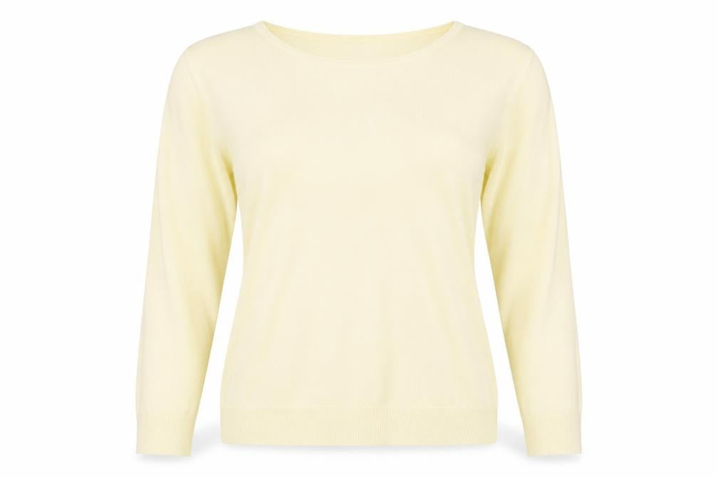 Marks and Spencer Womens Yellow Boat Neck Acrylic Pullover Jumper Size 8