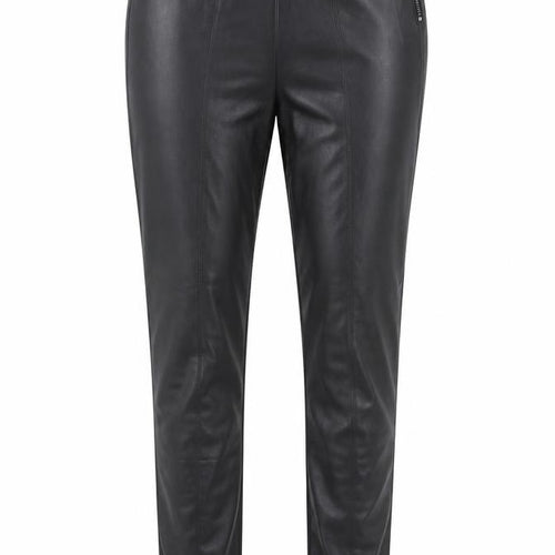 Pieces Womens Black Polyurethane Trousers Size M Regular Zip - Faux Leather