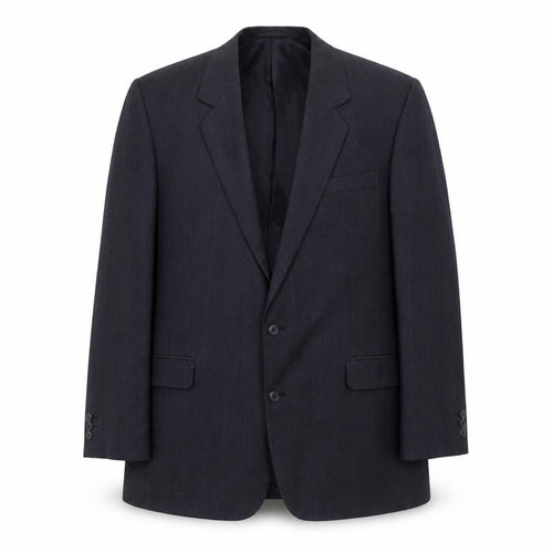 Classics Mens Blue Striped Polyester Jacket Suit Jacket Size 44 Regular