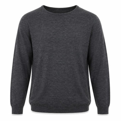 Fabrizio Mens Grey Round Neck Acrylic Pullover Jumper Size S Long Sleeve