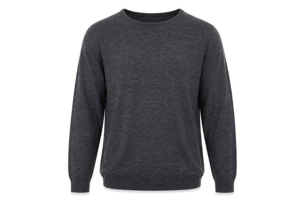 Fabrizio Mens Grey Round Neck Acrylic Pullover Jumper Size S Long Sleeve