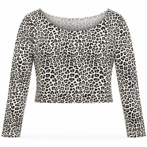 Divided Womens Beige Animal Print Cotton Basic T-Shirt Size M Round Neck - Leopard Print