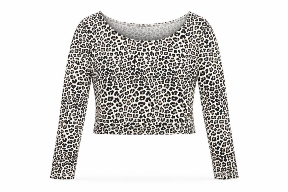 Divided Womens Beige Animal Print Cotton Basic T-Shirt Size M Round Neck - Leopard Print