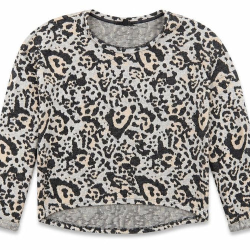 Topshop Womens Multicoloured Boat Neck Animal Print Cotton Pullover Jumper Size 8