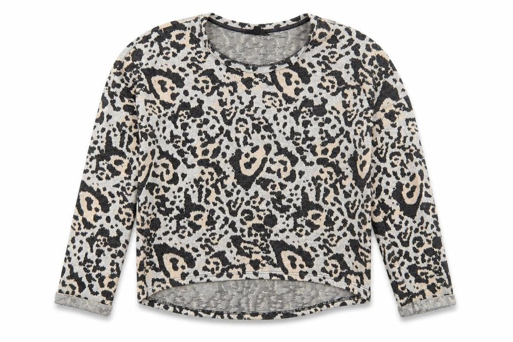 Topshop Womens Multicoloured Boat Neck Animal Print Cotton Pullover Jumper Size 8