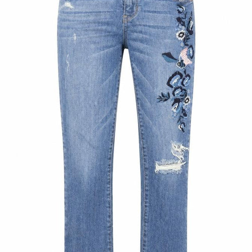 Democracy Womens Blue Cotton Straight Jeans Size 4 Regular Zip