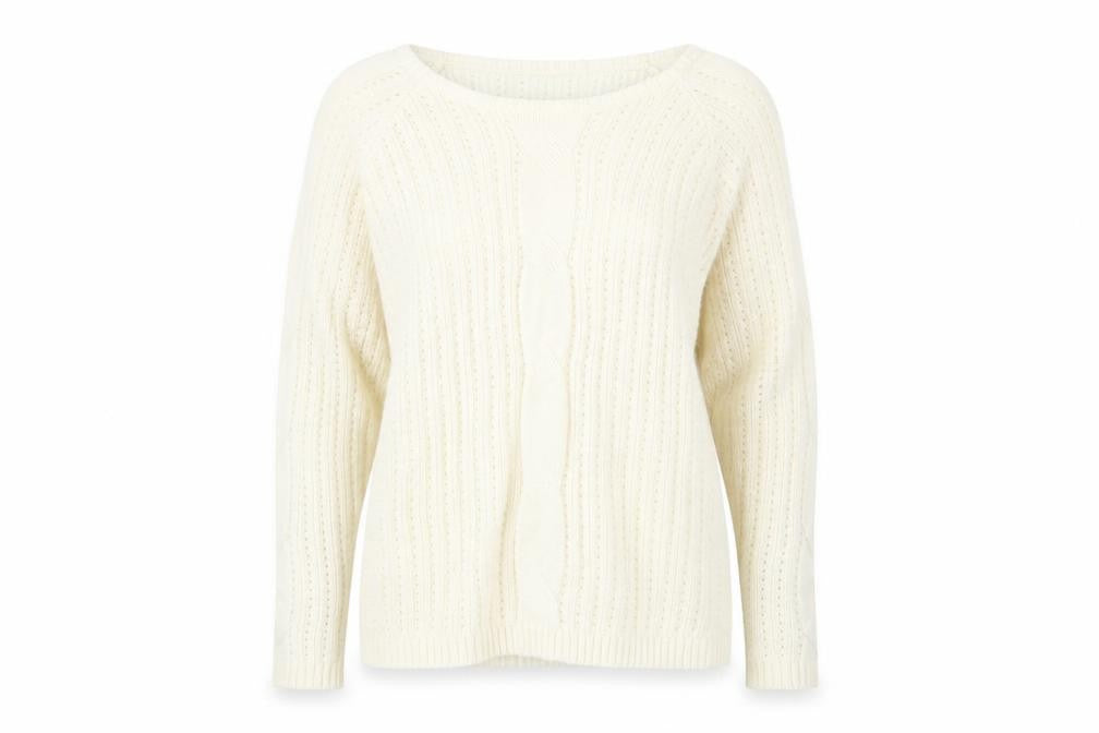 Damart Womens Ivory Boat Neck Acrylic Pullover Jumper Size 10