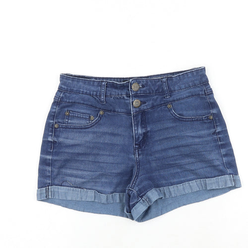 Aeropostale Womens Blue 100% Cotton Boyfriend Shorts Size 27 in Regular Zip