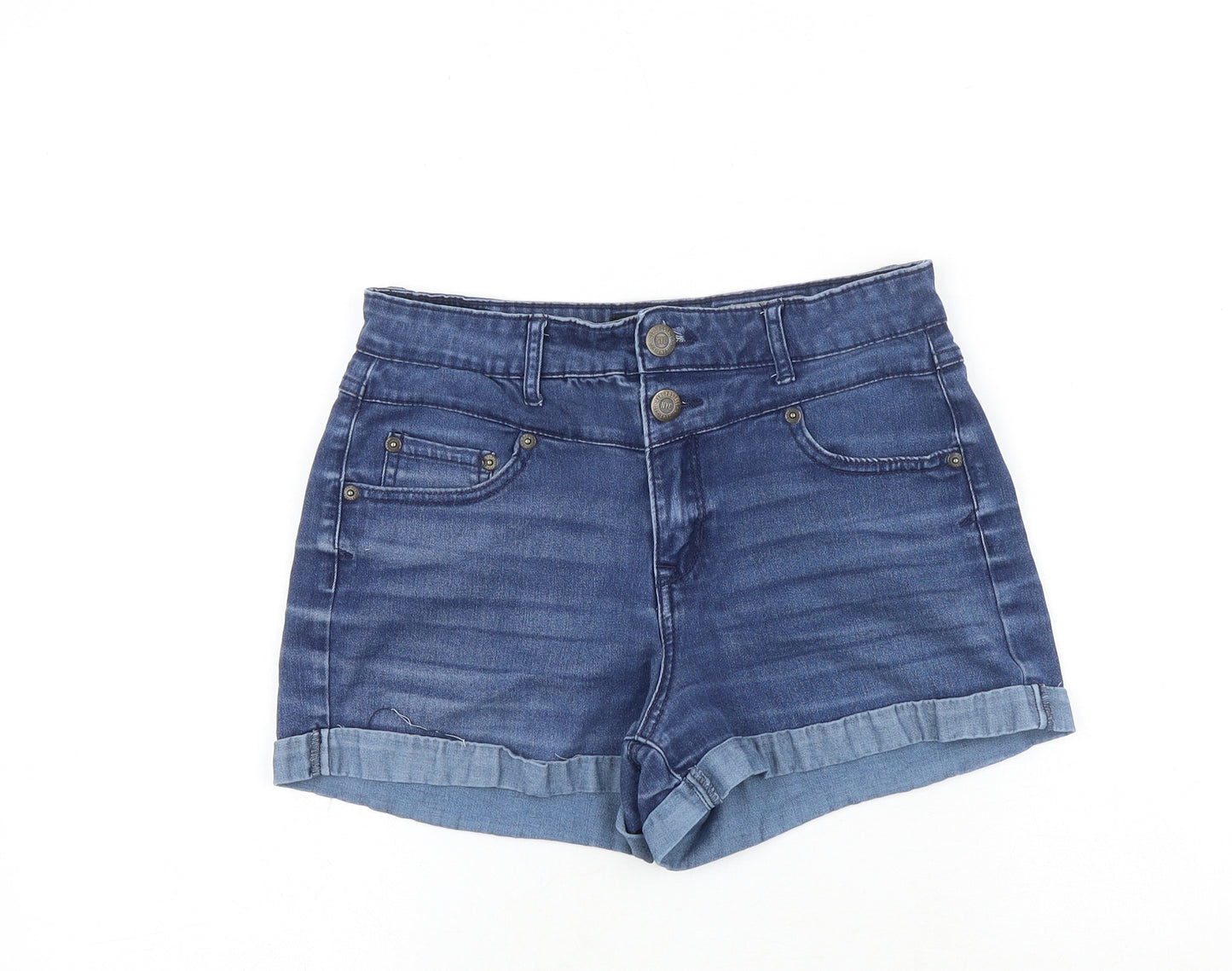 Aeropostale Womens Blue 100% Cotton Boyfriend Shorts Size 27 in Regular Zip
