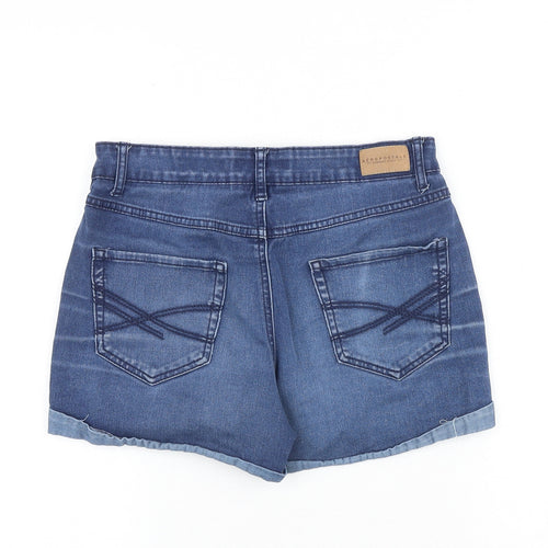 Aeropostale Womens Blue 100% Cotton Boyfriend Shorts Size 27 in Regular Zip