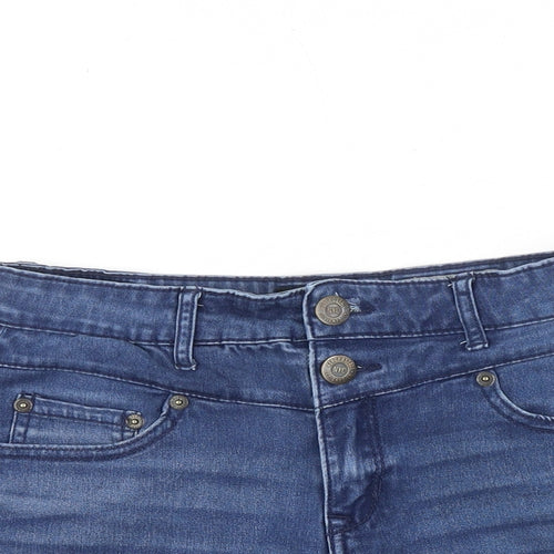 Aeropostale Womens Blue 100% Cotton Boyfriend Shorts Size 27 in Regular Zip