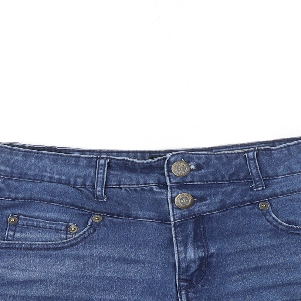 Aeropostale Womens Blue 100% Cotton Boyfriend Shorts Size 27 in Regular Zip