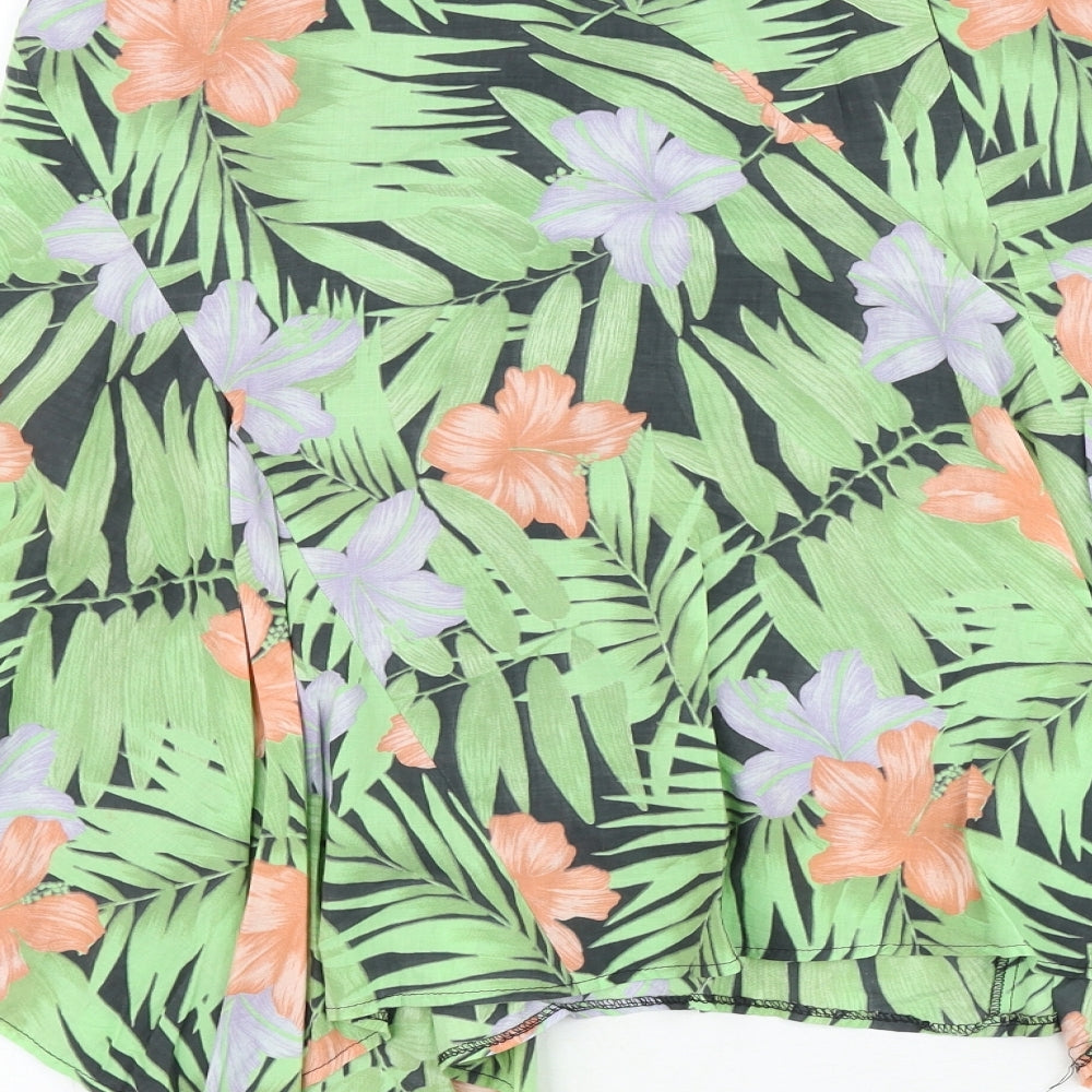 ONE Womens Multicoloured Floral Cotton Swing Skirt Size 16 Zip