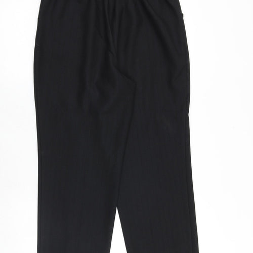 Marks and Spencer Womens Black Polyester Trousers Size 14 Regular