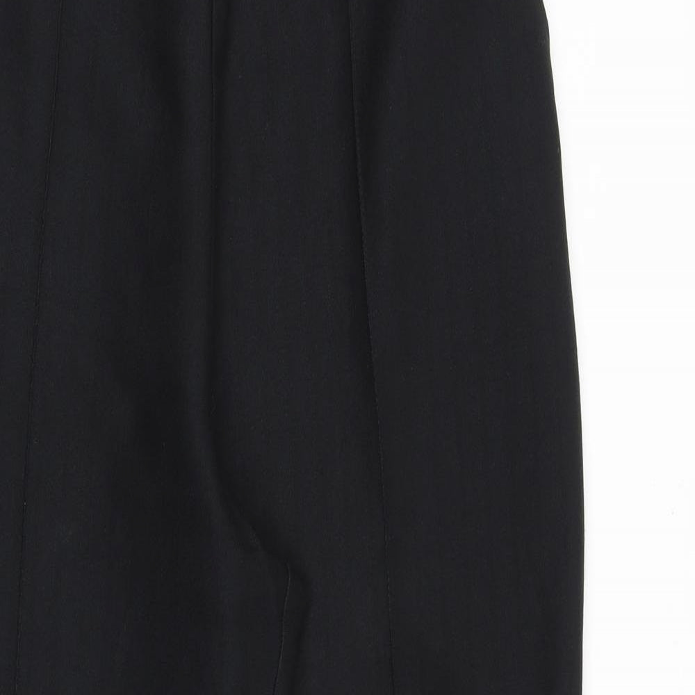 Marks and Spencer Womens Black Polyester Trousers Size 14 Regular